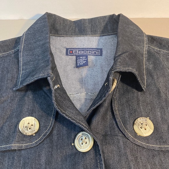 Baccini Women's Dark Indigo Jean Jacket Marbled Buttons NWT Size 18/20 - Picture 9 of 16
